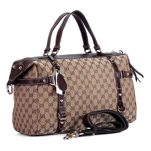 1:1 Gucci 247384 New Charlotte Large Tote Bags-Coffee Fabric - Click Image to Close